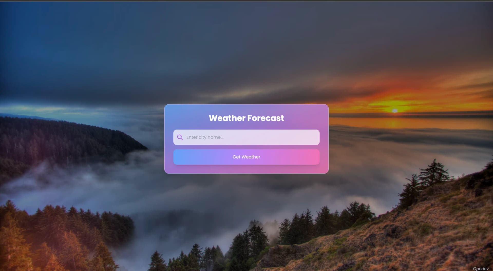 Weather webapp project screenshot